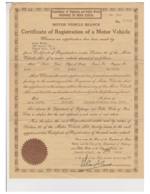 Certificate of Registration of a Motor Vehicle