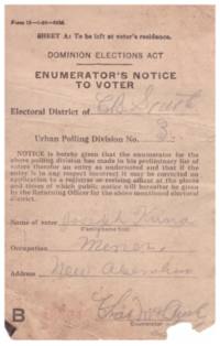 Enumerator's Notice to Voter