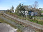 These buildings that are located right next to the track used by the steel plant use to house steel plant workers and their families.