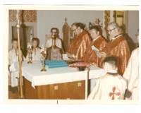Photograph of blessing during divine liturgy at Holy Ghost Ukrainian Catholic Parish.