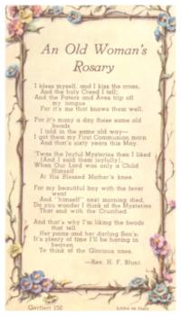 Prayer by Rev. H. F. Blunt entitled An Old Women's Rosary