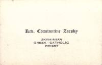 Business (Calling) Card for Rev. Constantine Zarsky