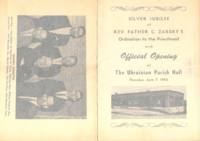 Program for the silver jubilee of the ordination of Rev. Father C. Zarsky, list of events, list of officiates and list of entertainment. 