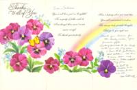 Thank you card to the Women's club for the food and gift that they gave to Kaye Pasternak