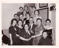 Photograph of Women's Club and the Honourable Michael Starr (Federal Minster of Labour under Diefenbaker govt)