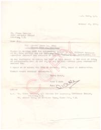 Copy of a letter sent to Frank Cormier regarding a court case.
