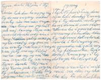 Part of a letter to Joseph Kuna from Poland, year unknown.