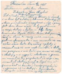 Letter to Joseph Kuna from friends, includes return address and news.