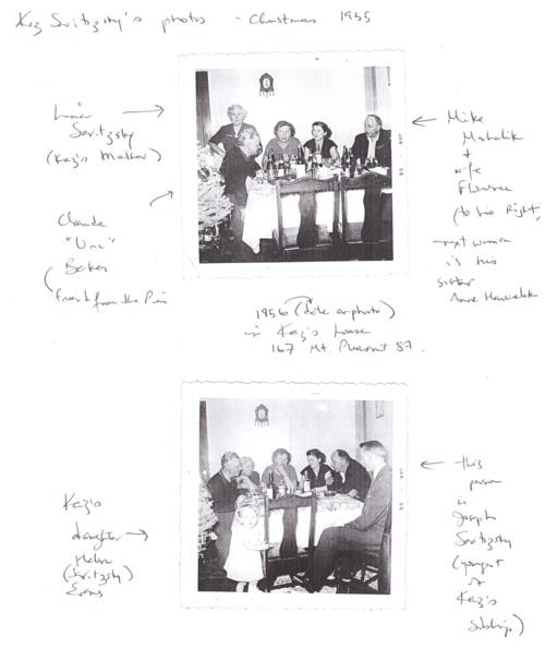 (2) photographs of Christmas 1955 of the Sawitzski Family.