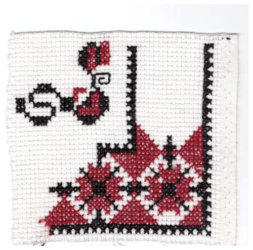 sample of black and red embroidery 