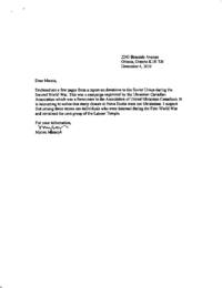 Letter from M. Momryk to M. Ostashewski regarding BK-02018.