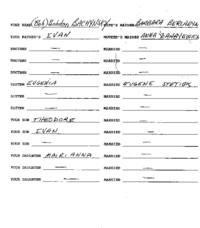 Family genealogical records of Bohdan Bachynsky, including wife’s maiden name, brother, sister and their spouses' information as well as any children.
