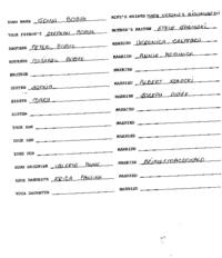 Family genealogical records of John Bobyk, including wife’s maiden name, brother, sister and their spouses' information as well as any children.