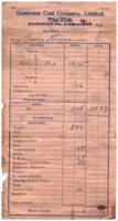 Joseph's Kuna Pay stubs from Dominion Coal Co., Ltd. Spanning from 1916-1957.