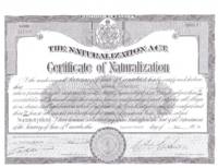 Naturalization certificate for Michael Horechuk: 1. Particulars 2. Certificate